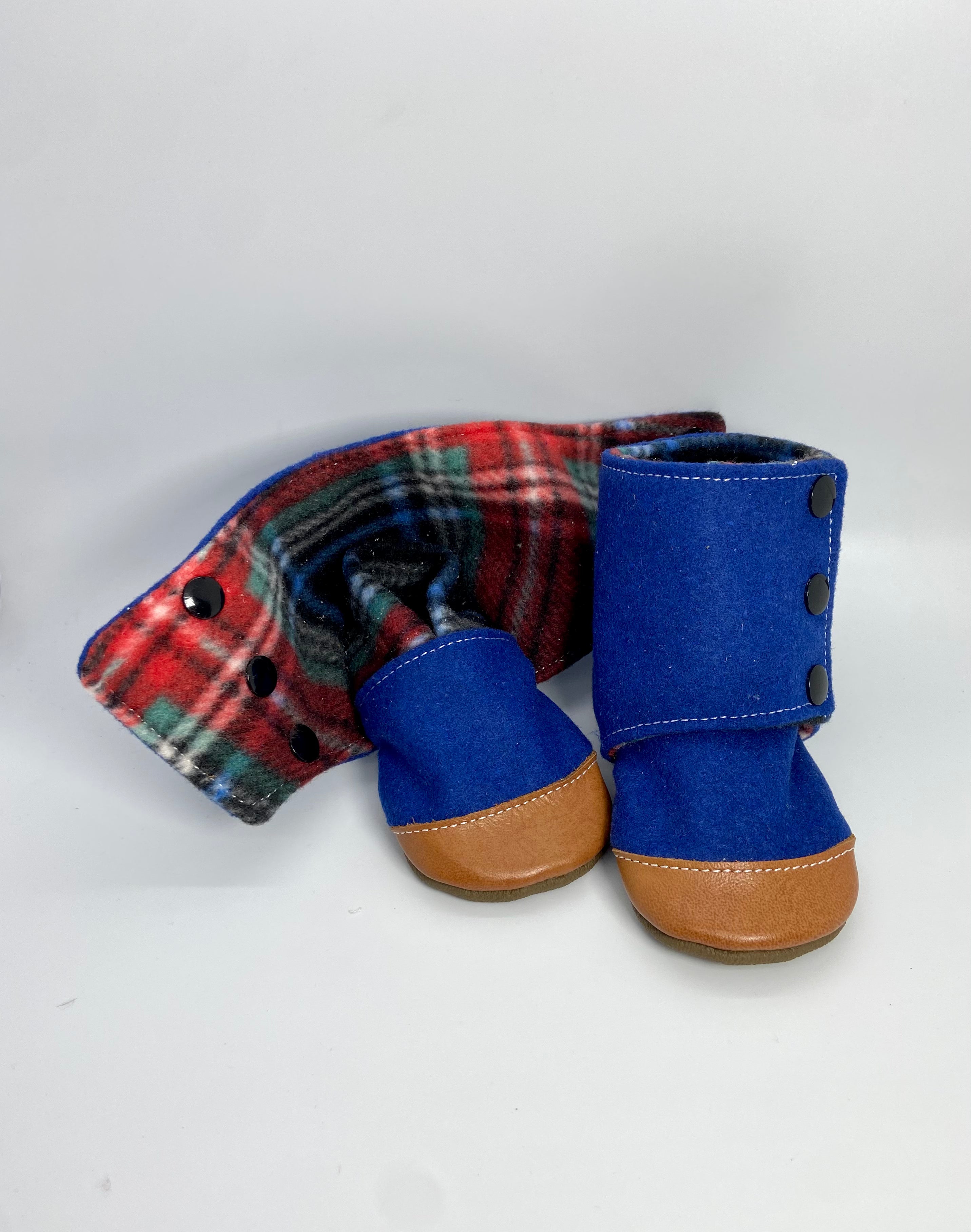 Royal Blue Wool Snap Boot