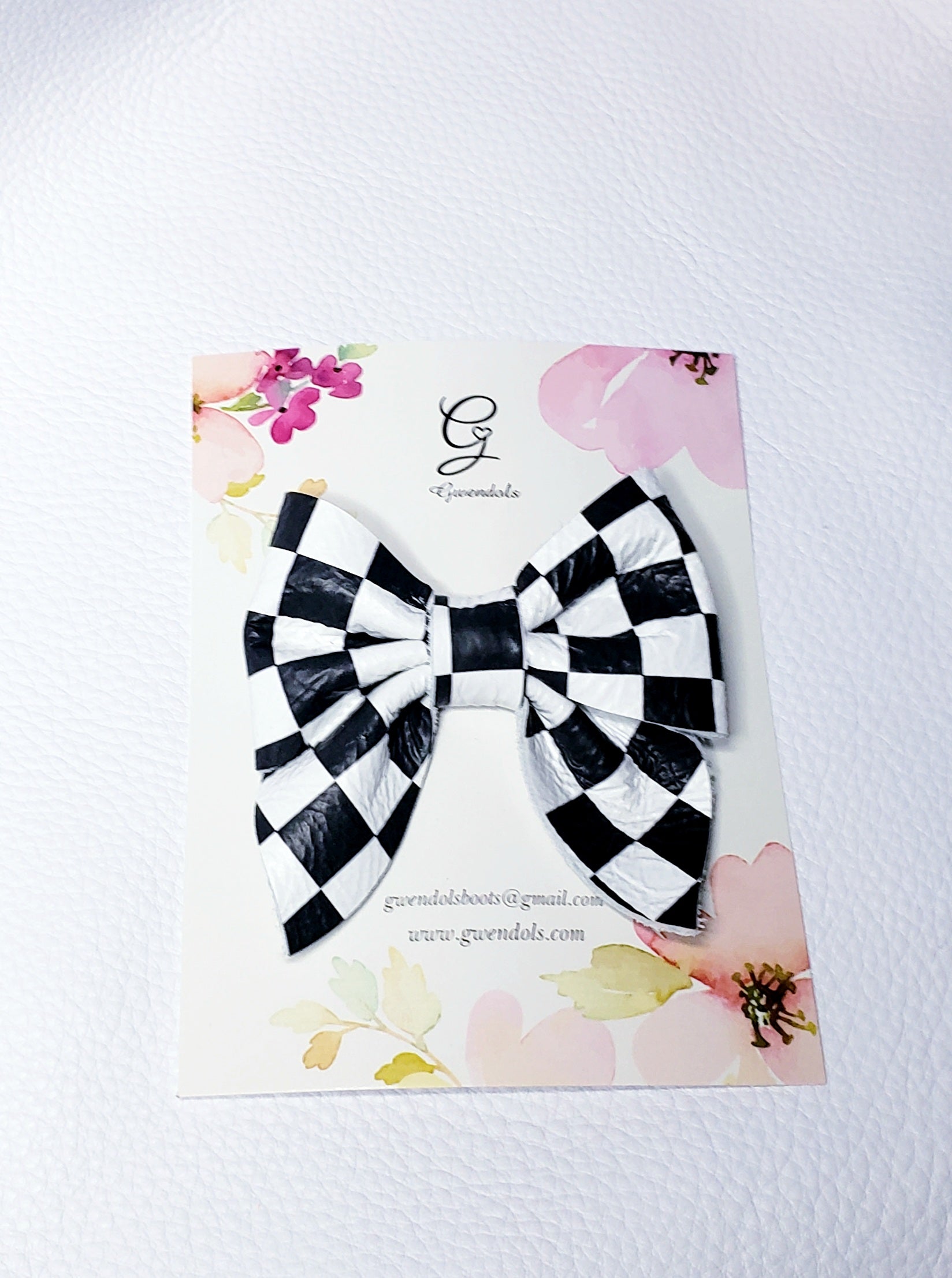 Black Checkered Ladylike Bow