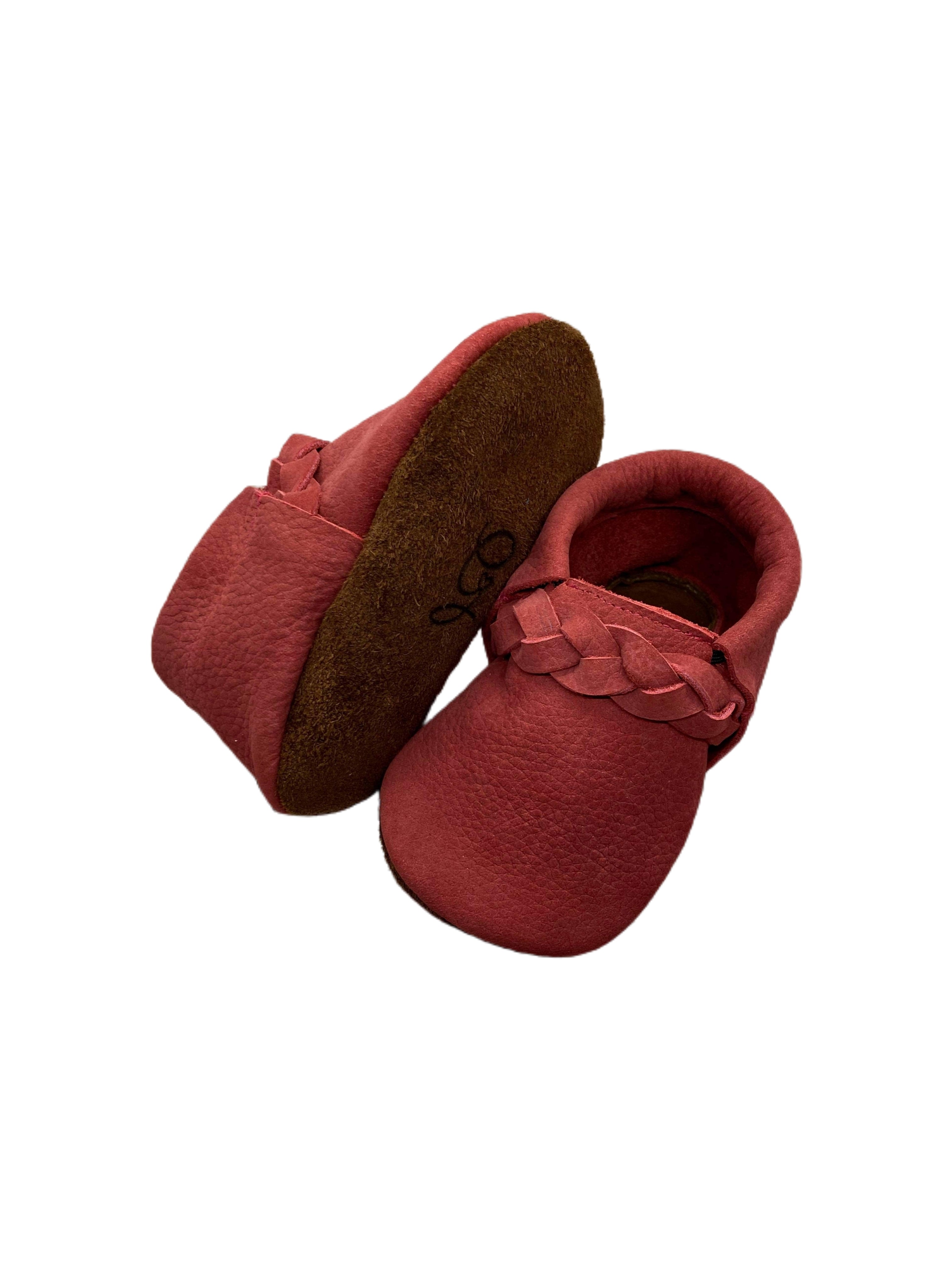 Brick Red Nubuck Braided Mocc