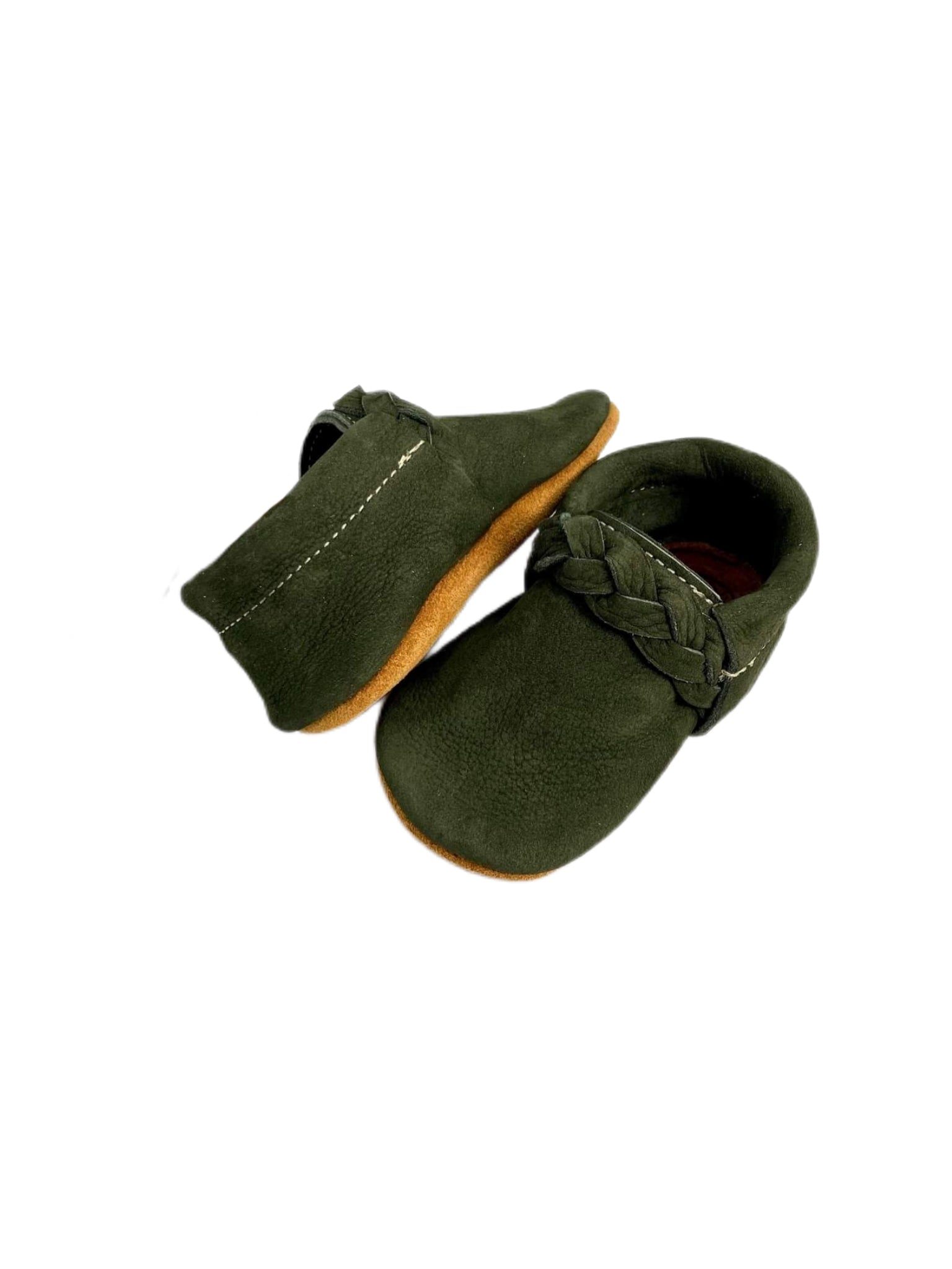 Forest Green Braided Moccs