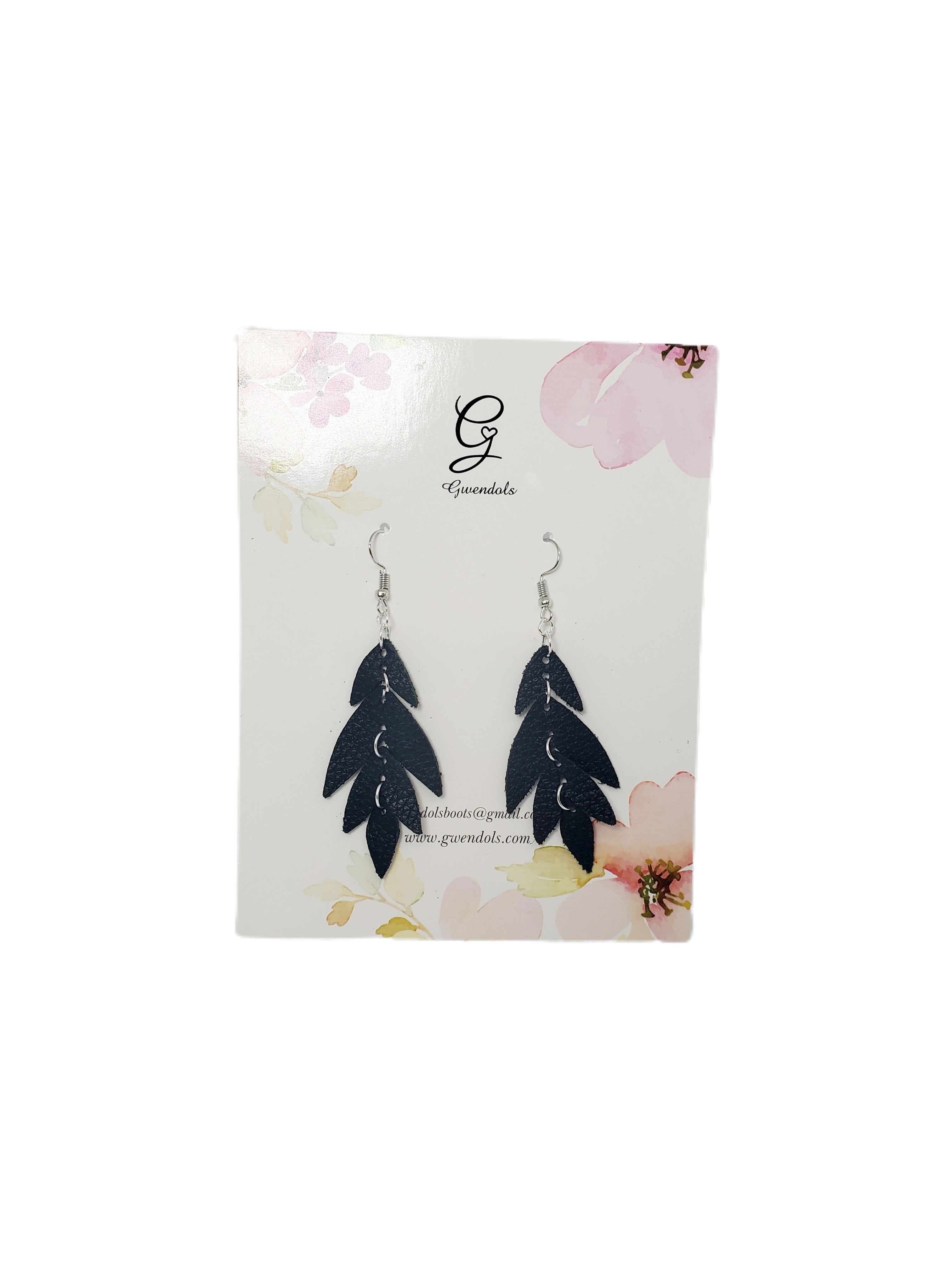 Feather Black Earrings