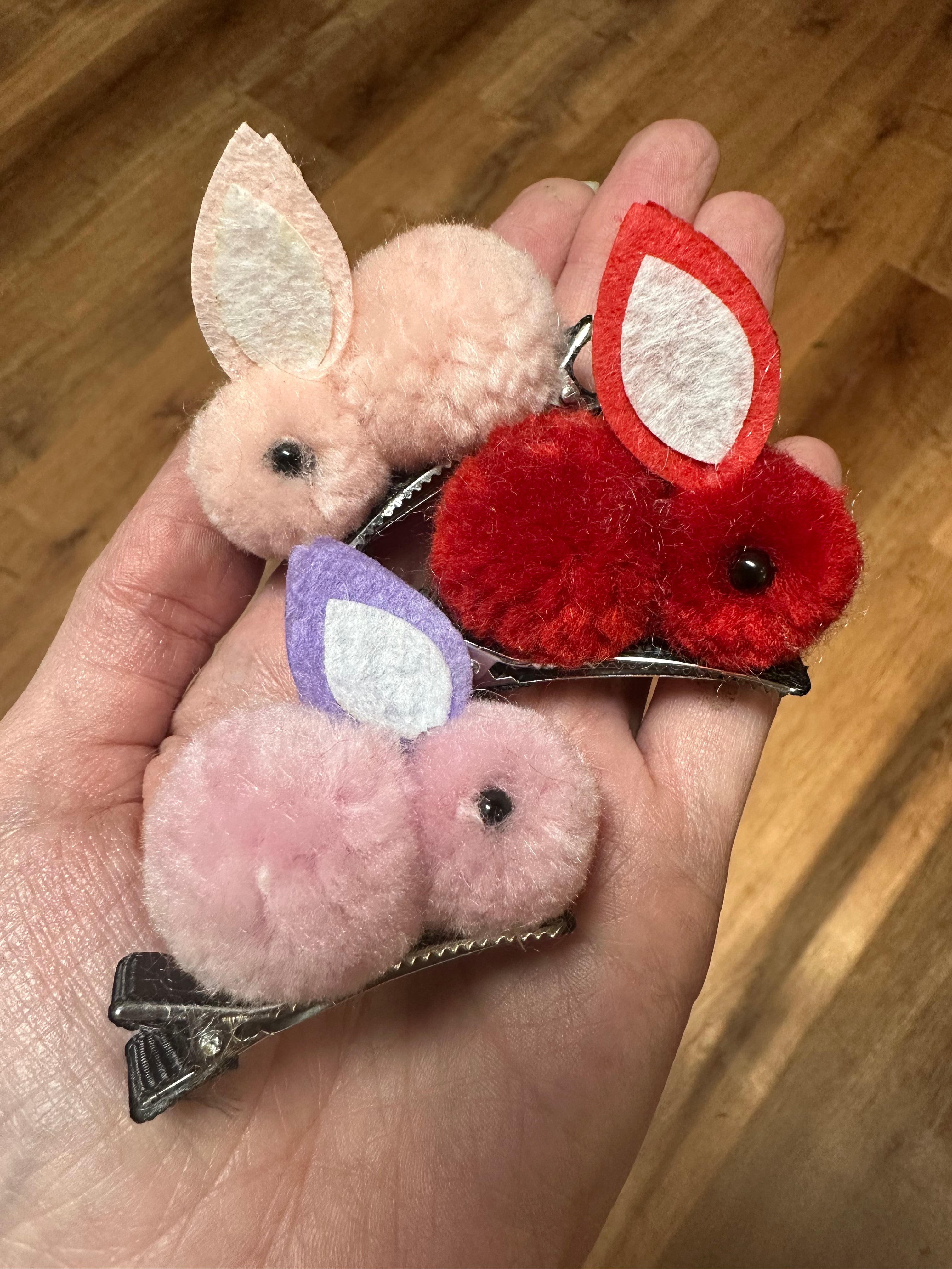 Red Bunny Hair Clip