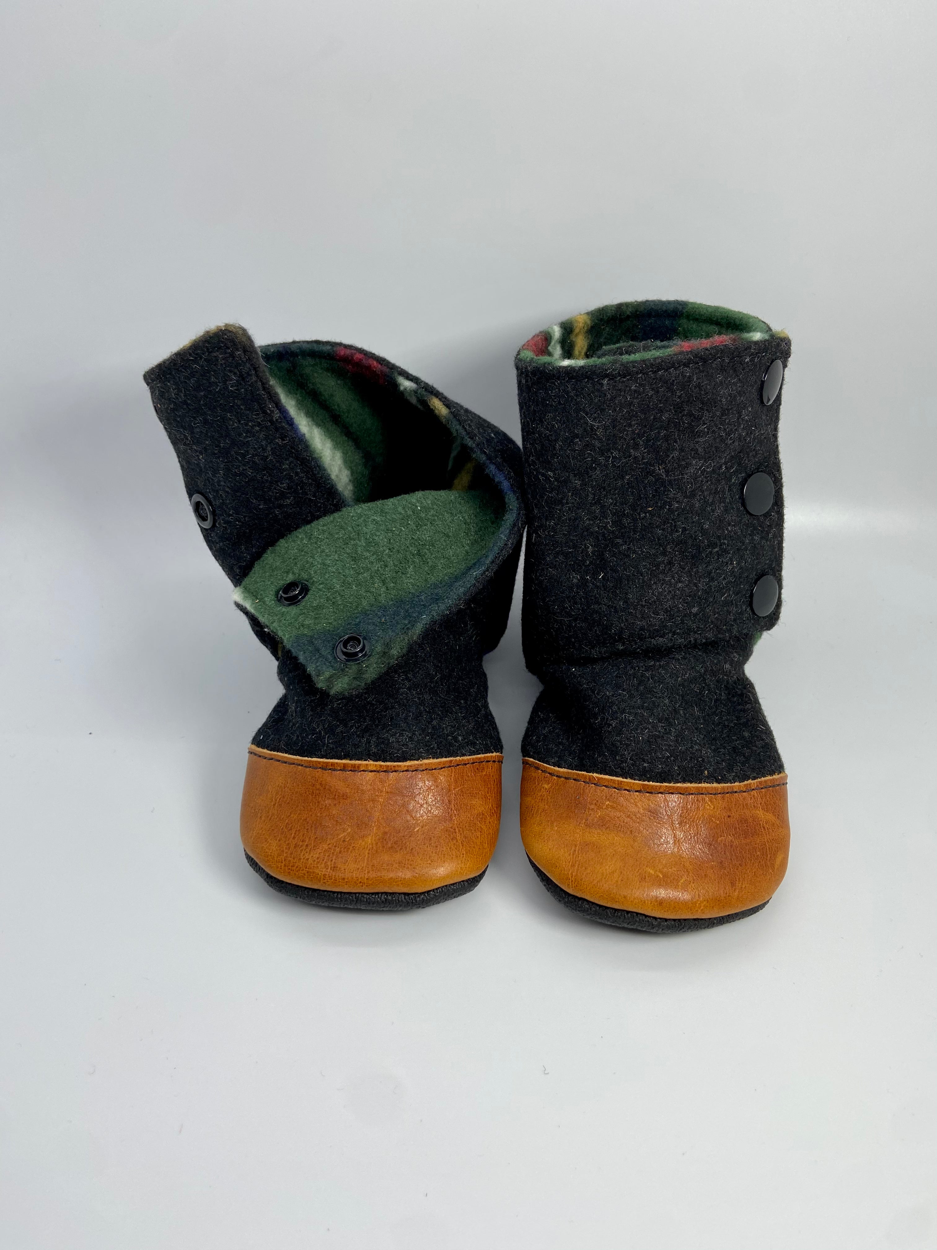 Charcoal Wool Snap Boot