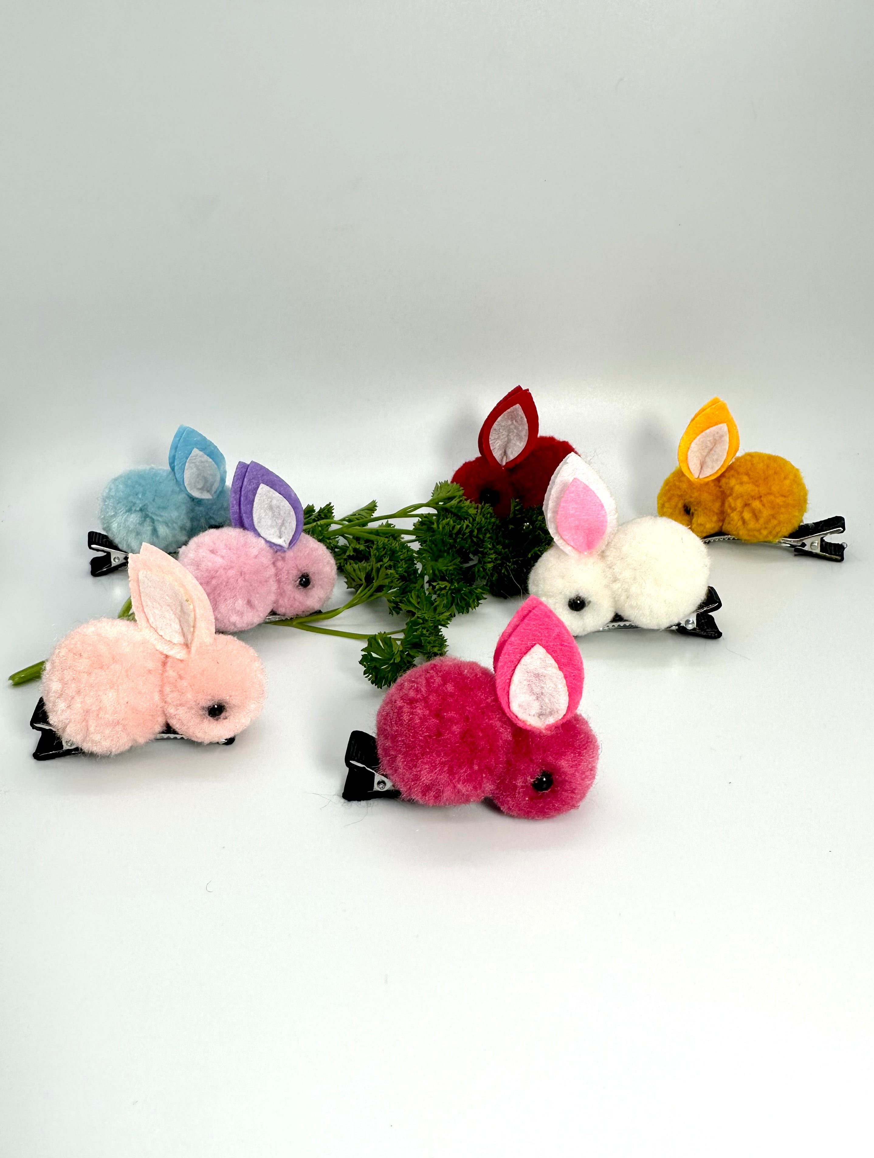 Hot Pink Bunny Hair Clip